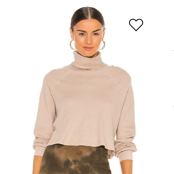 The Range Tops - The Range Stark Jumbo Waffle Knit Cropped Turtleneck - Size Large